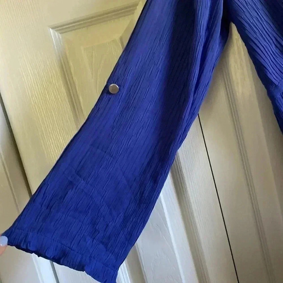 Chico's Traveler's Full Zip Lightweight Jacket Blue No-Wrinkle | Size: 3 (16/18) - Picture 3 of 8